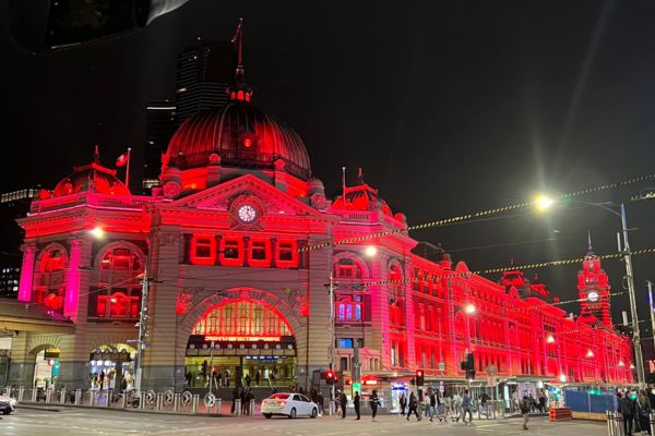 Federation Square in Melbourne will light up in red this September.